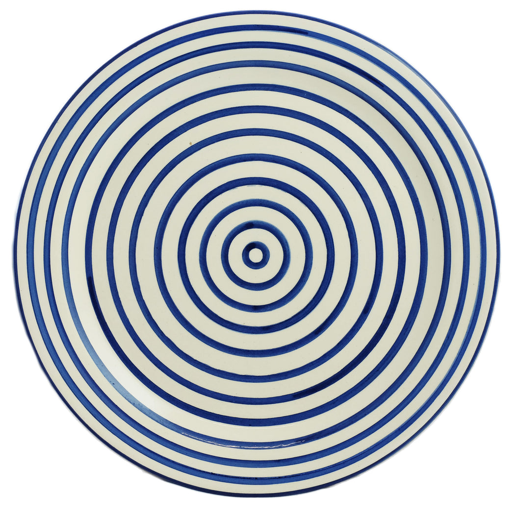 Cobalt Stripe Round Platter