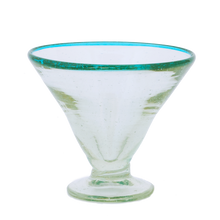 Load image into Gallery viewer, Aqua Rim Margarita Glass

