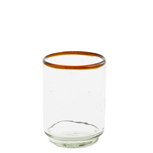 Load image into Gallery viewer, Med Amber Rim Stacking Glass
