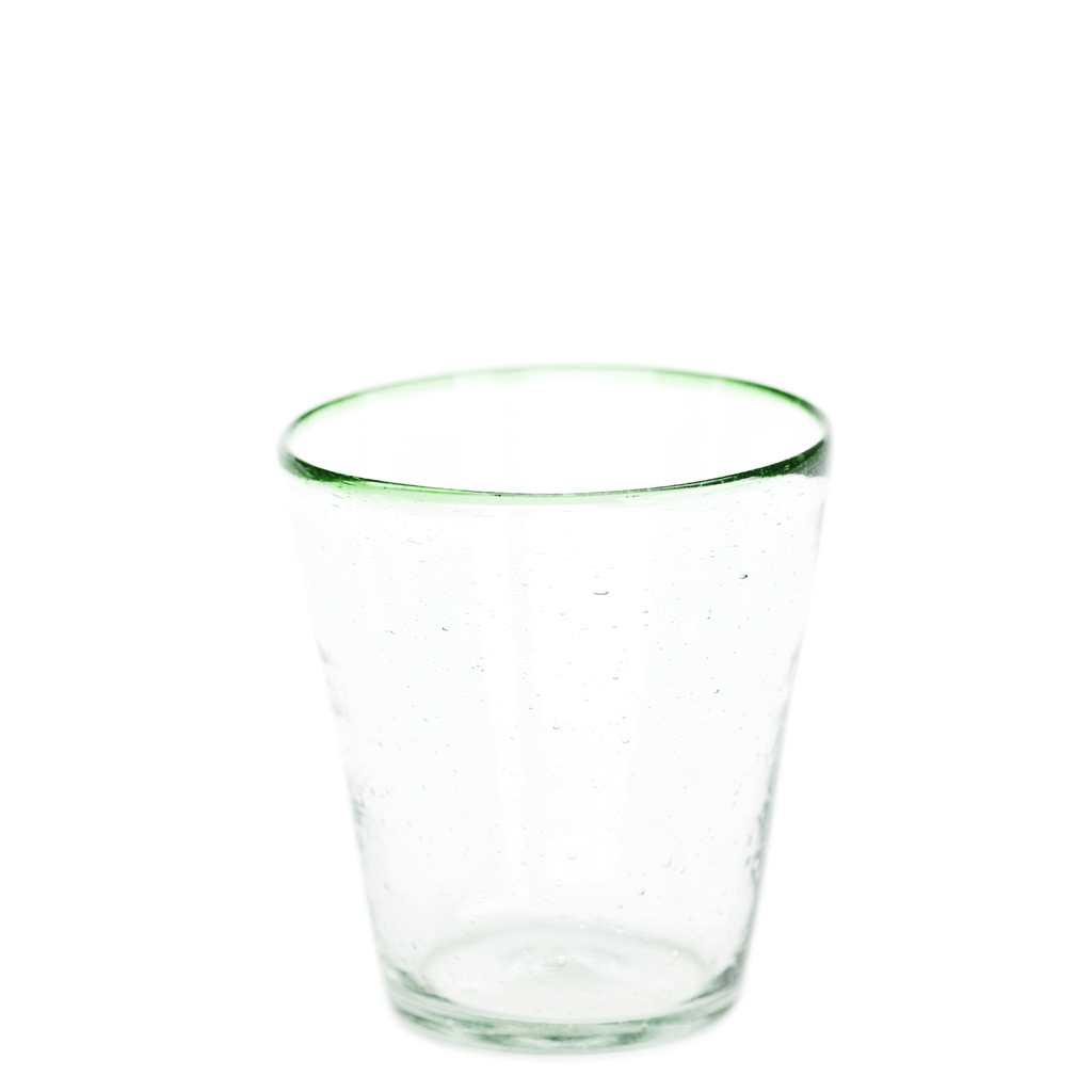 Green Rim Water Glass