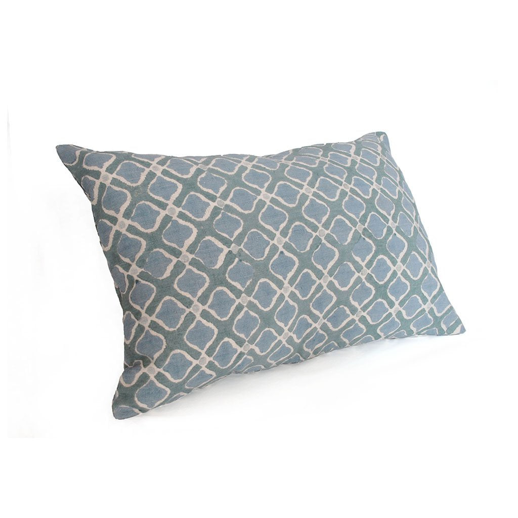 Blue Petal Silk Pillow Cover (18