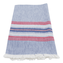Load image into Gallery viewer, Blue with Red Chambray Towel
