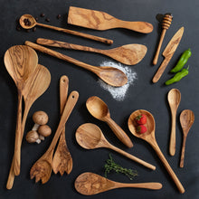 Load image into Gallery viewer, Olive Wood Shallow Spoon

